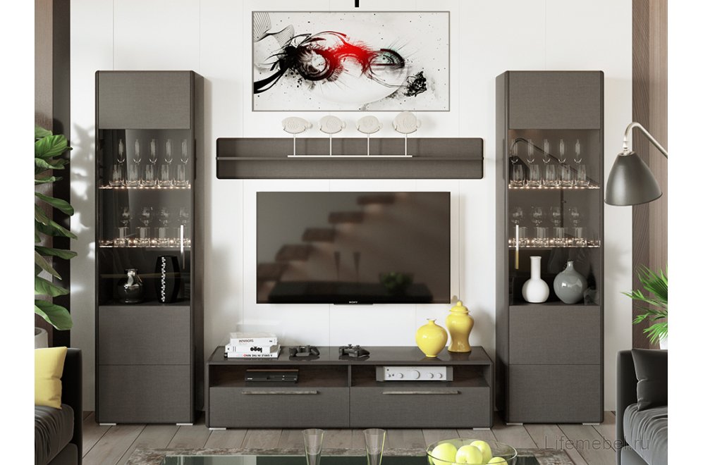 ТВ-тумба Наоми ТД-208.03.11 джут / фон серый