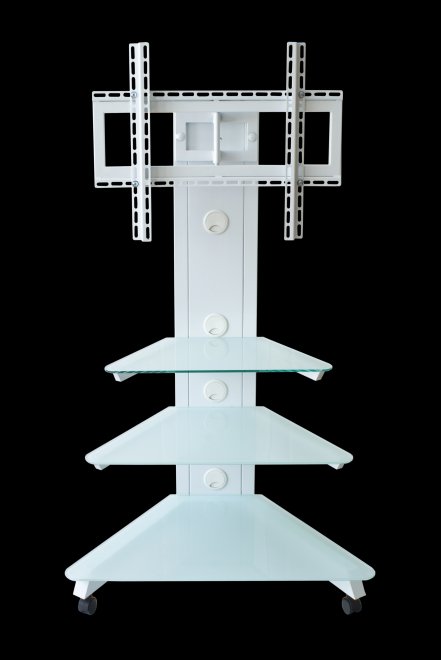 ТВ-тумба Плаза белый матовое стекло