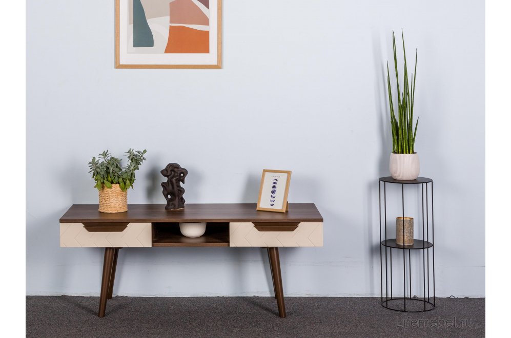 ТВ-тумба Сканди керамик матовый / орех табак