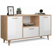 дуб крафт золотой / белый глянец