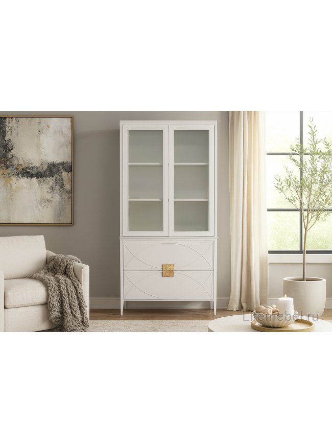 Витрина Аурум распашная бежевая