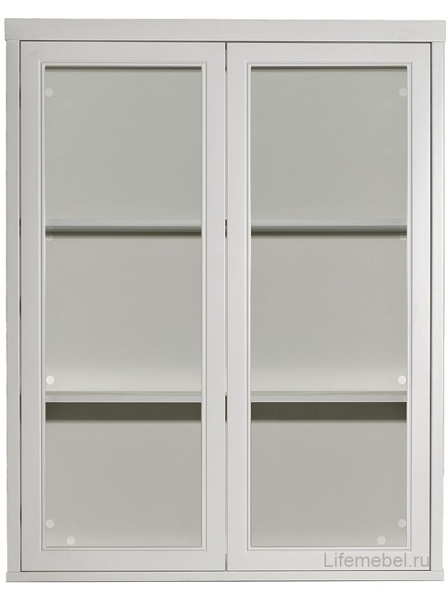 Витрина Аурум широкая два ящика бежевая