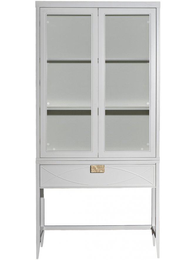 Витрина Аурум широкая два ящика бежевая