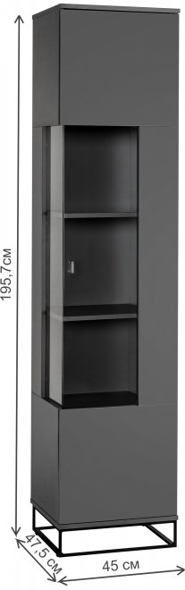 Витрина City графит