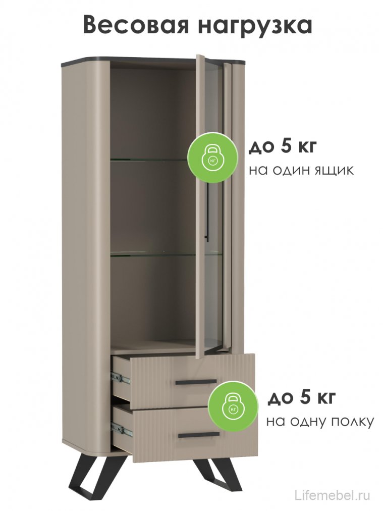 Витрина Фиделия 76.02 серый камень