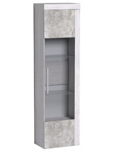 Витрина Леон 1 ясень анкор светлый / ателье светлый высокая