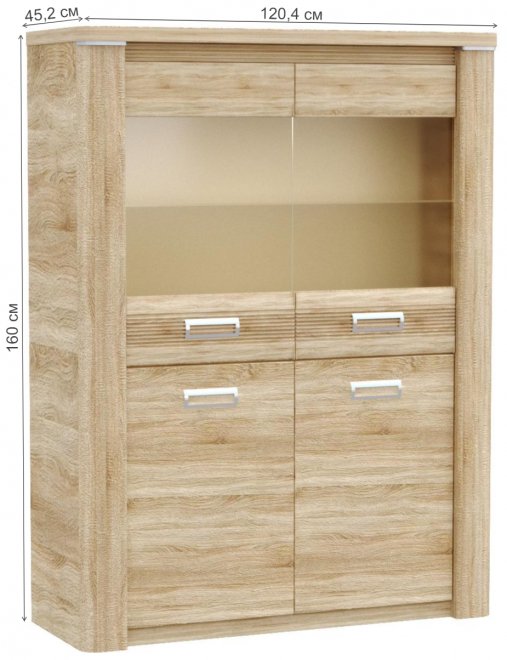 Витрина Магнолия ГМ-5 дуб бардолино