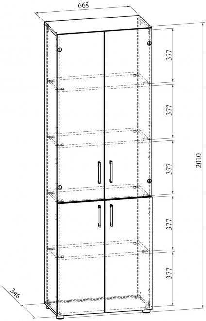 Витрина ОФ-303К блэквуд сатиновый