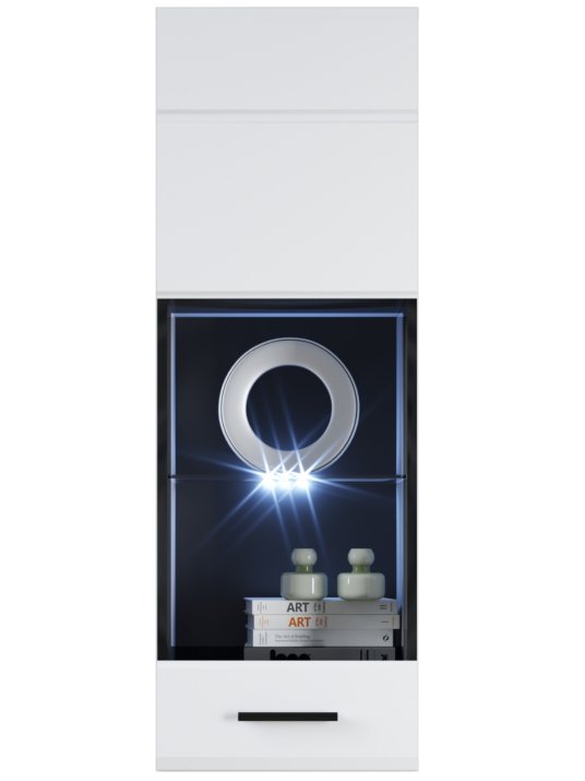 Витрина Азап левая белый жемчуг / белый глянец