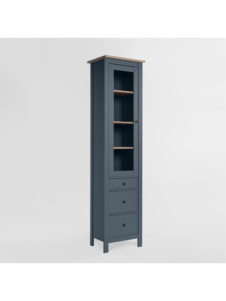 Витрина Сага 50 бирюзовый / ясень