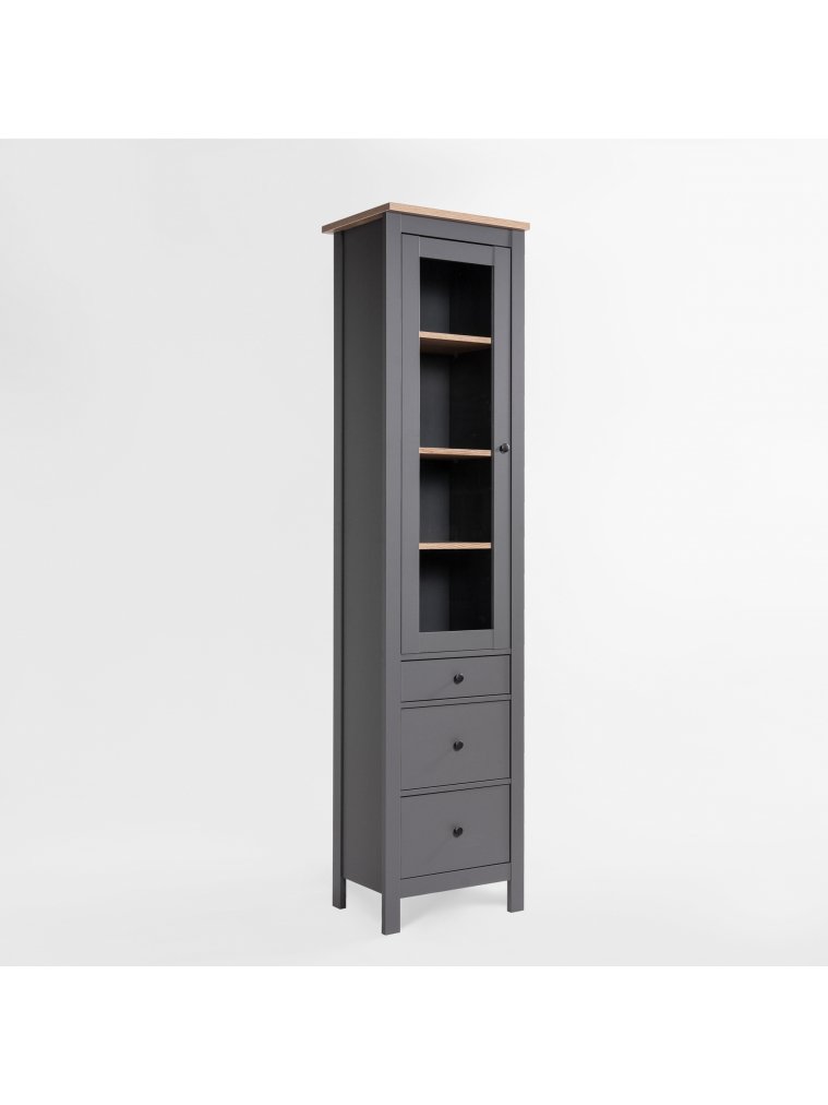 Витрина Сага 50 серый / ясень
