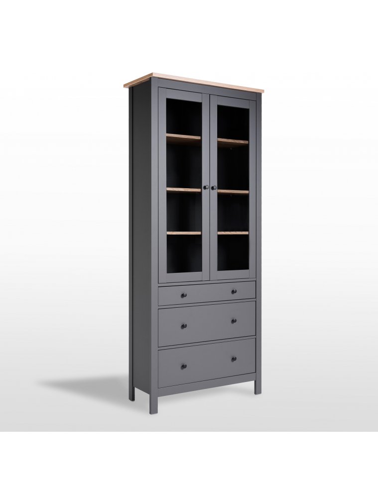 Витрина Сага 90 серый / ясень