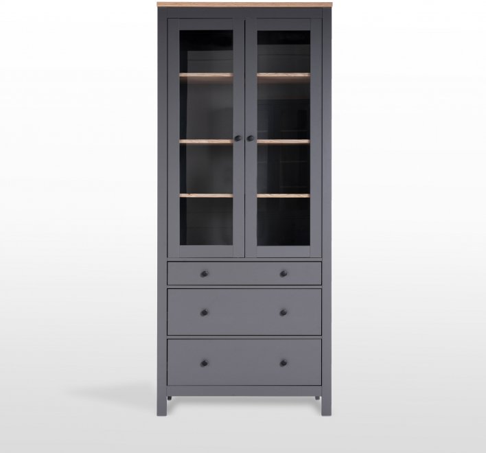 Витрина Сага 90 серый / ясень