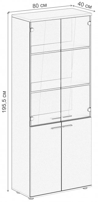 Витрина SG.801.OL.WH.GL дуб светлый / белый