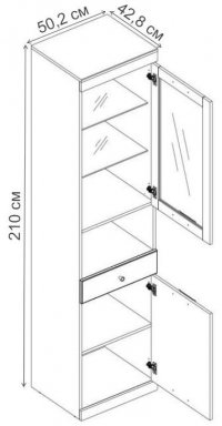 Витрина Джаггер 1V1D1SN дуб монастырский
