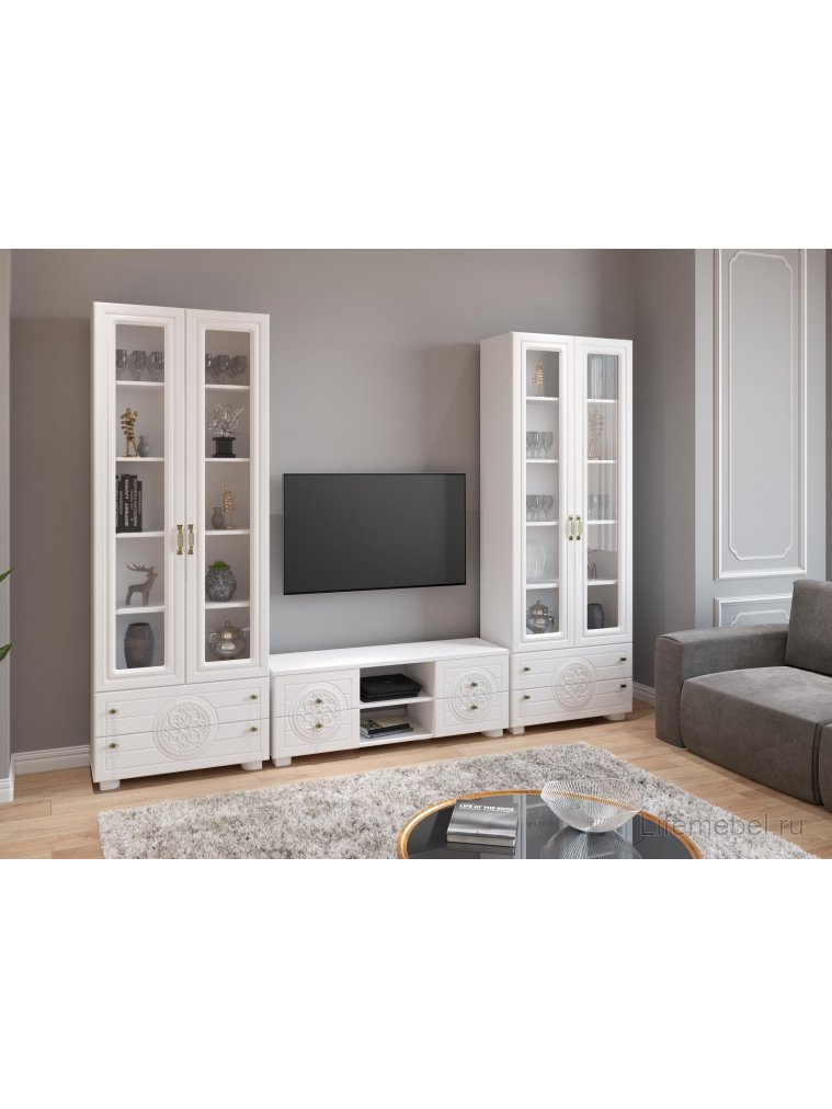 Витрина Монблан МБ-27К белое дерево