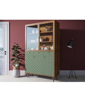 Книжный шкаф Воаб орех / принт 12