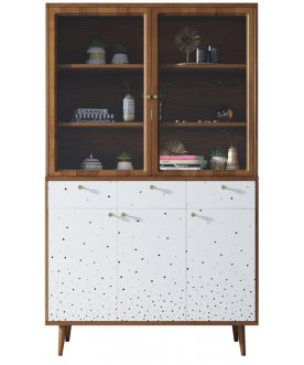 Книжный шкаф Воаб орех / принт 15