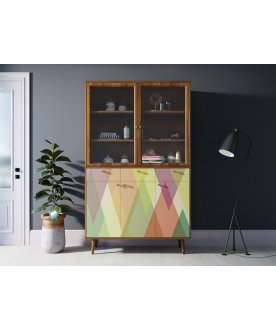 Книжный шкаф Воаб орех / принт 16