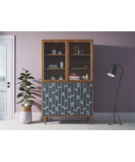 Книжный шкаф Воаб орех / принт 18