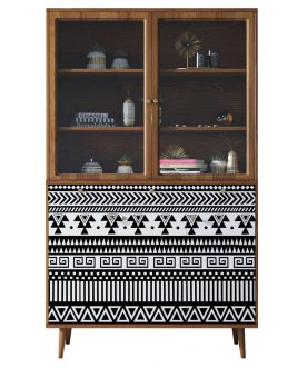 Книжный шкаф Воаб орех / принт 19