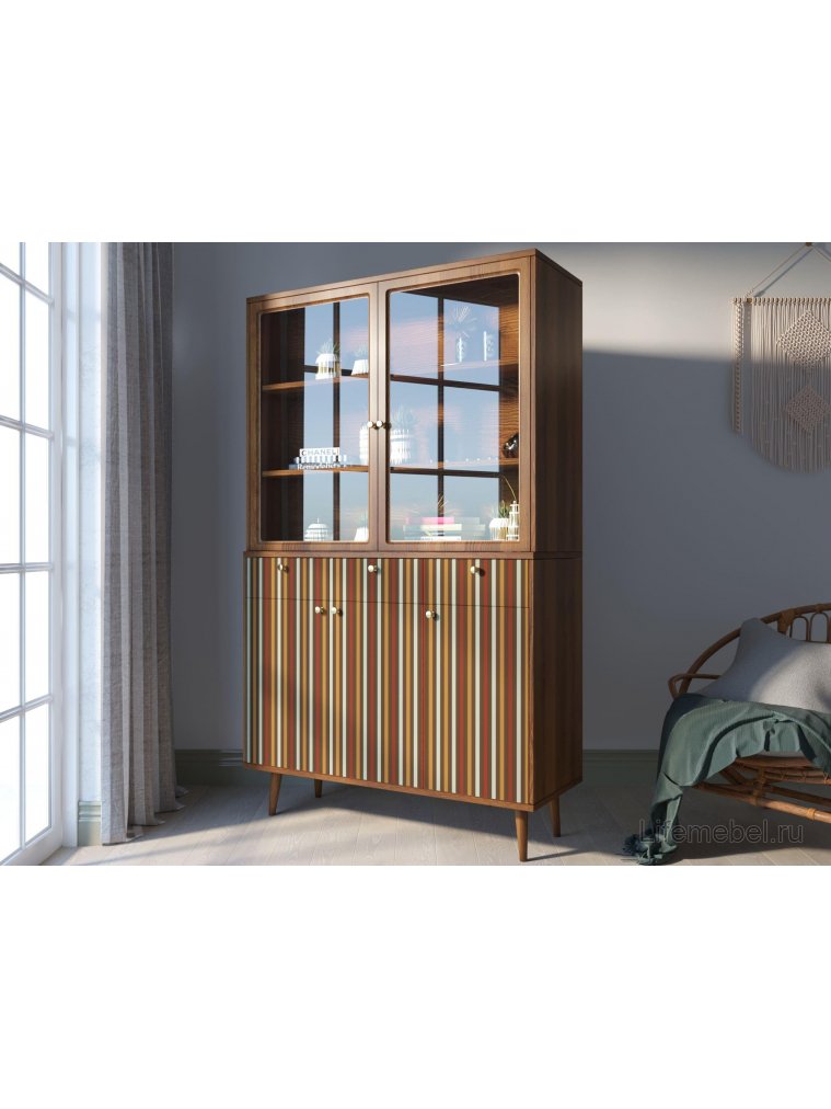 Витрина Воаб орех / принт 20