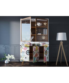 Книжный шкаф Воаб орех / принт 3