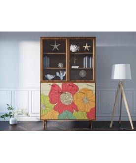 Книжный шкаф Воаб орех / принт 5