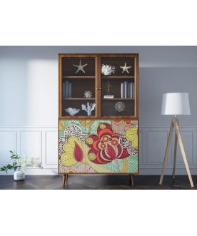 Книжный шкаф Воаб орех / принт 6