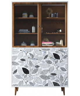 Книжный шкаф Воаб орех / принт 9