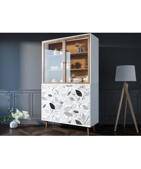 Книжный шкаф Воаб орех / принт 9