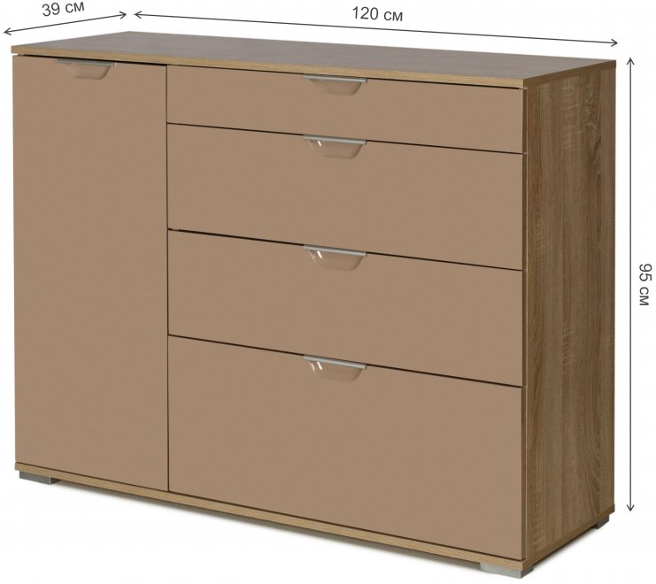 Комод Кастор дуб сонома / мокко