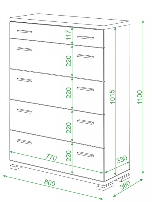 Комод КМ-1 белый жемчуг / нельсон