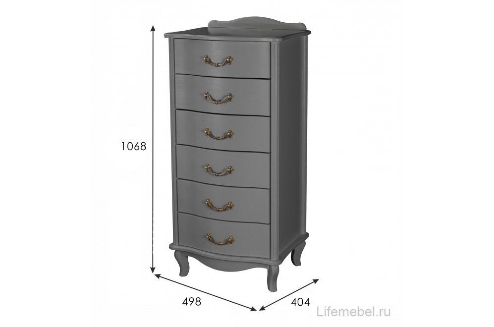 Комод Комод Джульетта 6 ящиков серый