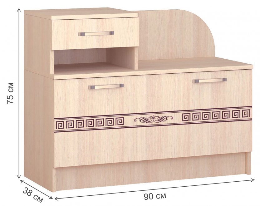 Обувница Фрегат 2 дуб молочный