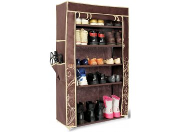 Тумба для обуви SHT-SR1 с чехлом темно-коричневая