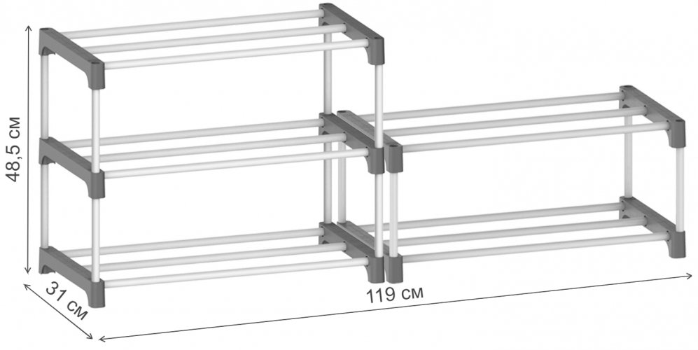 Обувница SHT-SR6-P/SR3-P серый / темно-серый