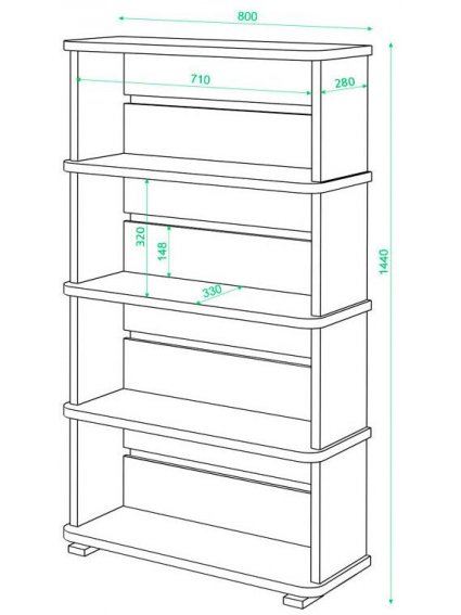 Cтеллаж Эланта-25/4 БЕ белый