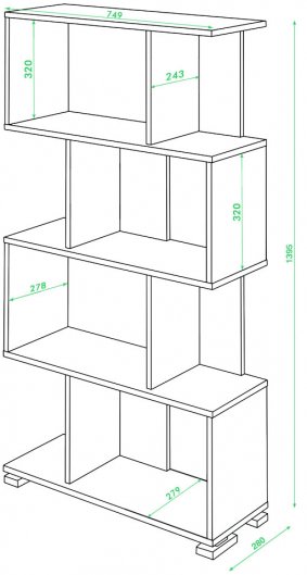 Cтеллаж СЛ-5-4 БЕН белый / нельсон