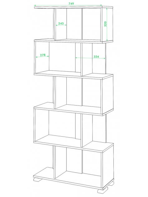 Cтеллаж Валевро-5 КВ карамель / венге