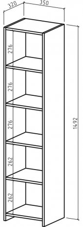 Стеллаж Лайт-1 белый