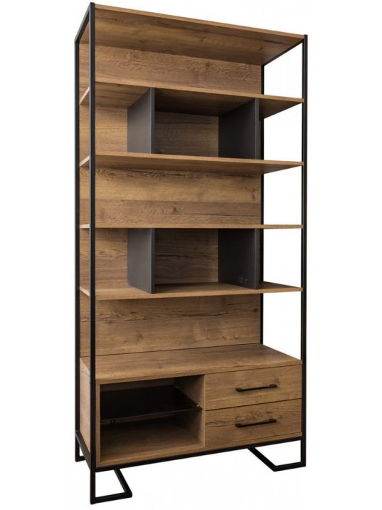 Стеллаж Loft с полкой дуб табак / графит