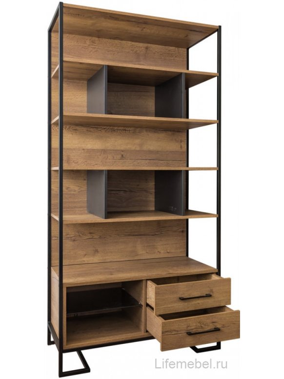 Стеллаж Loft с полкой дуб табак / графит