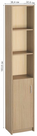 Стеллаж Милана-10 левый ясень светлый