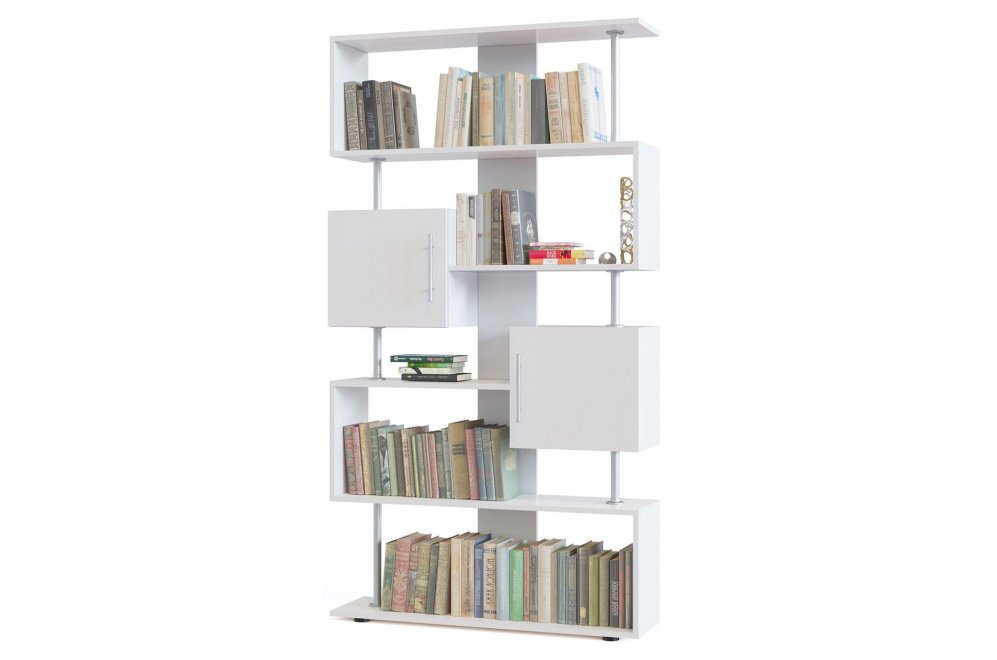 Стеллаж СТ-2 с дверями белый