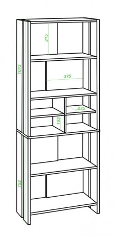 Стеллаж СТЛ-ОВХ В венге