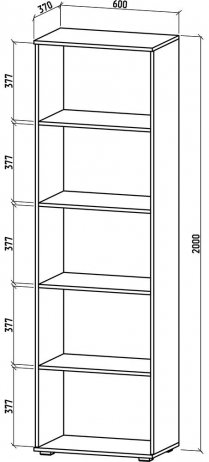 Стеллаж Тунис-3 дуб сонома