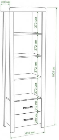 Стеллаж ВТД ШК шамони / карамель