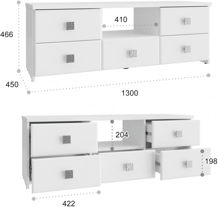 Тумба Изабель ИЗ-54К белое дерево