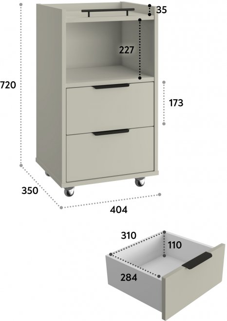 Тумба К-30 глиняный серый / риолит